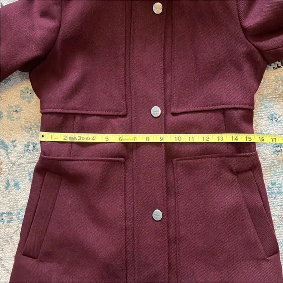 Kenneth Cole Wool Coat with Detachable Faux Fur Trim Hood - Picture 8 of 16